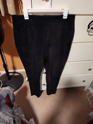 DENIM & COMPANY WOMENS PULL ON STRETCH KNIT CORDUROY LEGGINGS BLACK SIZE... - Image 1 of 4