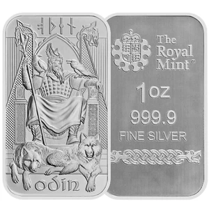 Lingotes de plata Odín 1 oz onza 999,9 dioses nórdicos Royal Mint lingotes de plata Ag - Imagen 1 de 6