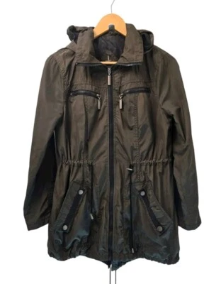 Atmosphere Lightweight Hooded Parka Mac Jacket Size 8 Khaki Green - Image 1 of 4