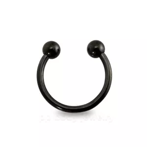 16G 5/16" Black Anodized Steel Horseshoe Circular Barbell Lip Eyebrow Septum - Picture 1 of 3