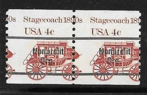 MISPERFORATED Scott #1898Ab 4c Precanceled Stagecoach Pair, Mint NH - Picture 1 of 1