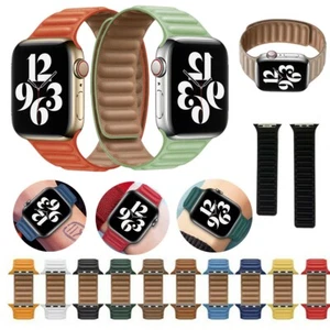 Para Apple Watch 7 6 54321 para iWatch 38-45 mm correa de cuero lazo magnético milanés - Imagen 1 de 28