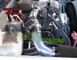 Black 2pc Air Intake System Kit&Filter For 1999-2000 Cadillac Escalade 5.7L V8 - Foto 1 di 1
