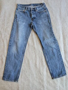 Pantalones de mezclilla Arket para hombre 28 talla 28x27 azul regular recortados 3650 con botones - Imagen 1 de 13