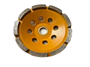 4.5" Premium Single Row Diamond Cup Wheel, 5/8" non-threaded Arbor - Picture 1 of 4