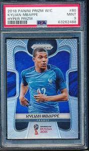2018 Panini Prizm World Cup Hyper Prizm #80 Kylian Mbappe PSA 9