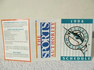 1994 FLORIDA MARLINS TRI-FOLD SCHEDULE THE SPORTS AUTHORITY SPONSER NEW - Picture 1 of 4