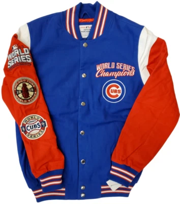 Chicago Cubs 3 Time World Series Champions Commemorative Varsity Jacket - Image 1 of 4