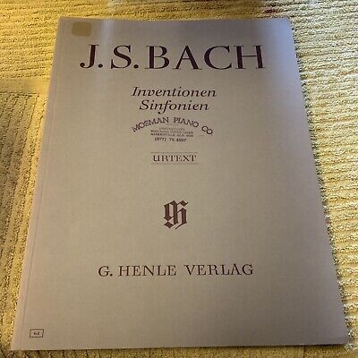 G Henle Verlag J.s.Bach Inventionen Sinfonien Music Book Sheet 