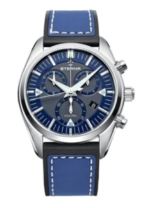 Beautiful Eterna Men's Rubber Strap Chronograph Watch 11125041811303 - Picture 1 of 2