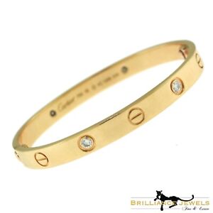 cartier love bracelet with four diamonds