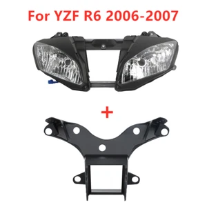 Headlight Assembly & Upper Stay Fairing Bracket Fit For Yamaha YZF R6 2006-2007 - Picture 1 of 7