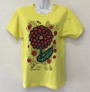 Yayoi Kusama Ohno Collaboration LOVE FOREVER T-shirt Flower Yellow NEW - Picture 1 of 8
