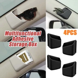 4Pcs Phone Card Key Organizer Interior Storage Box Holder Car Accessories Black - Picture 1 of 13