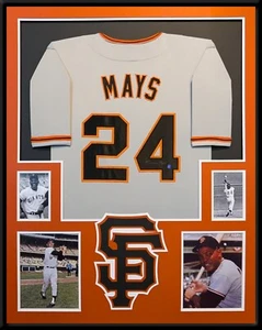 FRAMED SAN FRANCISCO GIANTS WILLIE MAYS AUTOGRAPHED SIGNED JERSEY SAY HEY HOLO - Picture 1 of 4