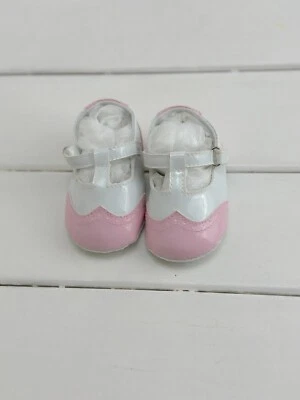 NEW Baby Girl Light Pink White T-bar Pre-walker Shoes 3-6-12 months Size 2.3.4 - Image 1 of 4