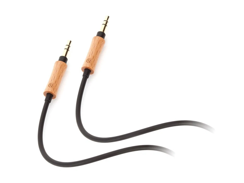 Griffin Haya WoodTones Cable Auxiliar Estéreo Cable de Audio Enchufes Chaqueta con MADERA Real Foto 1 de 3