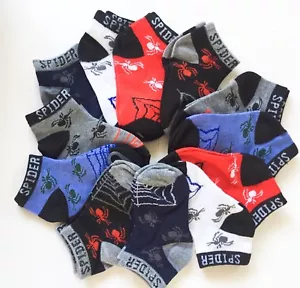 12 Pairs Kids Boys Ankle Sports Socks Cotton Size Age 0-2T 2-4T 4-6T 6-8T(503-4) - Picture 1 of 1