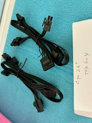 2X Corsair  6 PIN PERIF TO 4X IDE DRIVER for Corsair AXI,RM,CX,AX,TXM,HX series - Image 1 of 4