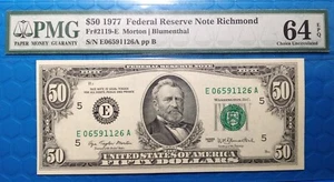 1977 $50 Federal Reserve Note Fr-2119-E Richmond PMG64 Choice EPQ - Picture 1 of 2