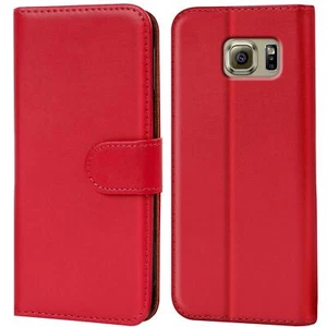 Funda Protectora Para Samsung Galaxy S6 Edge Teléfono Cartera Flip Case - Imagen 1 de 7