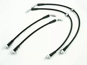 Front & Rear BLACK Conversion Brake Lines for 240SX S13 S14 with 300ZX Calipers - Foto 1 di 6