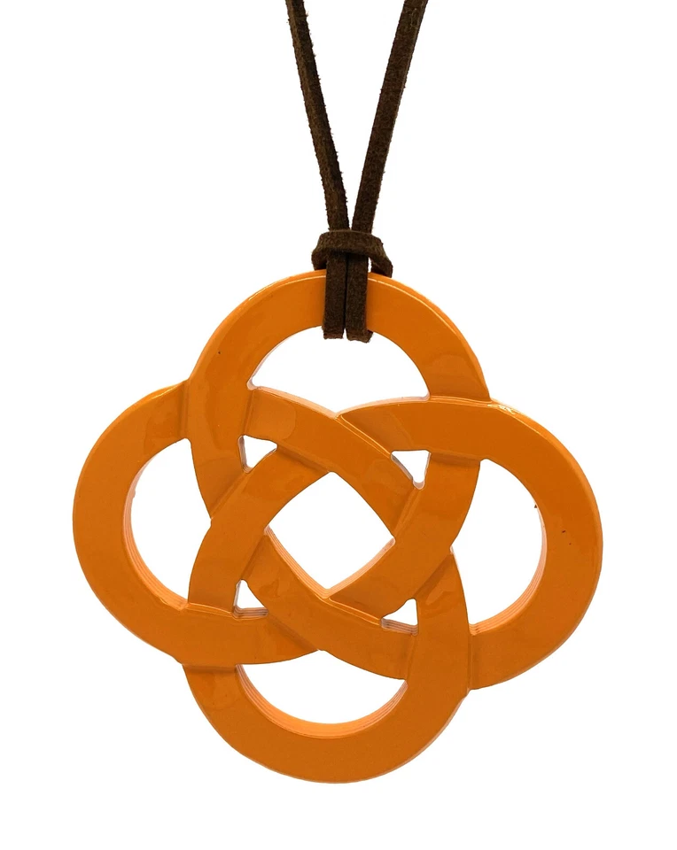 Horn Büffelhorn Anhänger Kette Hornanhänger Lack orange Design NEU - Bild 1 von 1