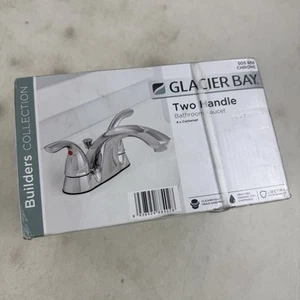Glacier Bay Builders 4 in. Centerset 2-Handle Low-Arc Bathroom Faucet in Chrome - Picture 1 of 1