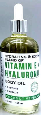 Vitamin E + Hyaluronic All Over Body Oil Coconut Verbena 8 oz NEW!! - Image 1 of 2