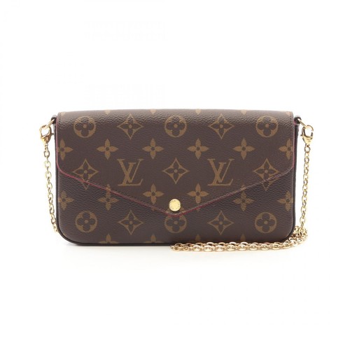 LOUIS VUITTON（LV） Louis Vuitton Pochette Felicy Monogram Borsa a tracolla Fucsia Tela Rivestita Lea Qu