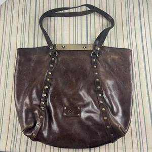 Bolso de Mano Patricia Nash de Cuero para Mujer Marrón Tachonado Latón Herrajes Hombro - Imagen 1 de 21