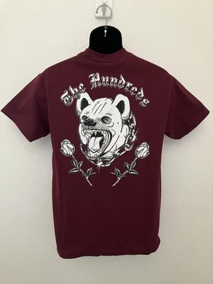 The Hundreds Hyena Chained Rose Loyalty Pop Culture Tee Shirt M Maroon New DS  - Image 1 of 4