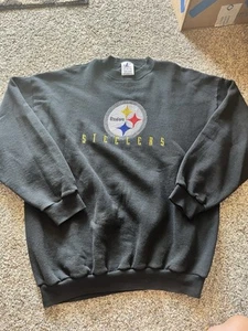 Vintage Pittsburgh Steelers NFL Reebok Crewneck Sweatshirt Black Men’s Size XL - Picture 1 of 3
