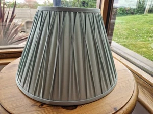 Laura Ashley 14" Fenn duck egg silk pleated lampshade - Picture 1 of 7