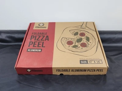 Espátula Chef Pomodoro Aluminio Metal Cáscara de Pizza con Mango de Madera Plegable 12x14 Foto 1 de 4