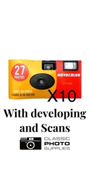 Novocolor Single Use Camera 27 Exposure With Flash X 10 With Developing & Scans - Image 1 of 4