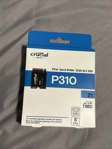 Crucial P310 2TB PCIe Gen4 2230 NVMe M.2 7100 MB/s Internal SSD CT2000P310SSD2 - Afbeelding 1 van 5