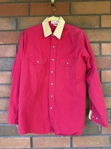 Vintage Orvis dickes Baumwollhemd mit Knöpfen Cordkragen | rot | Herren Größe XL - Bild 1 von 13