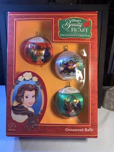 NIB Disney's Beauty & The Beast "The Enchanted Christmas" Ornament Balls WOW! - Picture 1 of 17