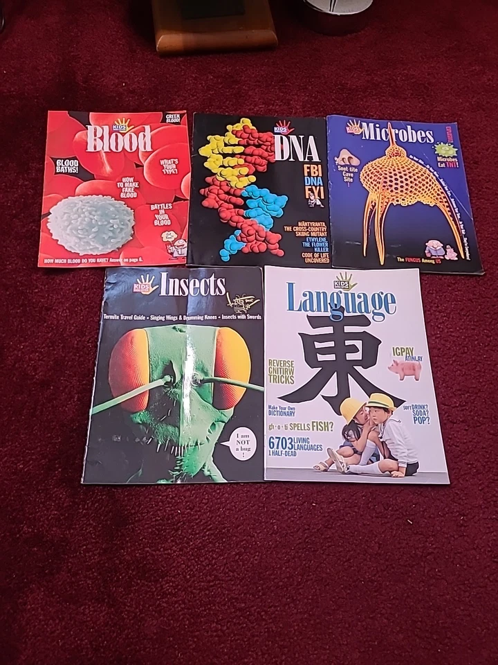 Lot of 5 KIDS DISCOVER MAGAZINES Homeschool Teaching Lessons Booklet Microbes Foto 1 de 4