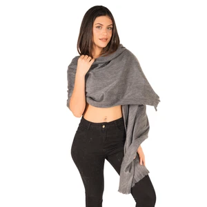 Alpaca Wool Shawl - Alpaca Scarf - Unisex Alpaca Shawl or Scarf GRAY - Picture 1 of 10