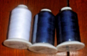 Thread Gutermann 3- 1094 yds. Serger Thread NIB White & Navy40Wt. - Picture 1 of 2