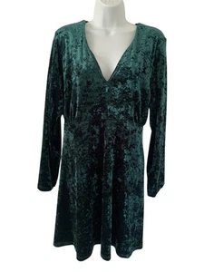 M&S Collection Bottle Green Fit & Flare Dress Size Uk 20 Womens Christmas party - Picture 1 of 7