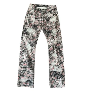 Helmut Lang Printed Jeans Straight Boot Leg Rot Schwarz  - Bild 1 von 8