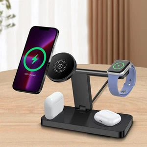 UK 4in1 Fast Wireless Charger For Apple Watch S11/S10 iPhone 17 Pro 16 Airpods 4 - Picture 1 of 14