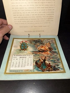 Antique Victorian Massachusetts mutual life insurance co Calendar 1892 Litho - Picture 1 of 13