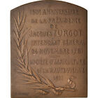 [#5358] France, Medal, Société d'Agriculture de Haute Vienne, Jacques Turgot, 19