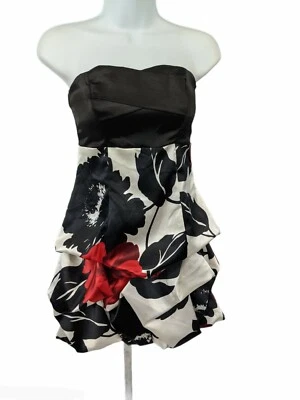 Vestido sin tirantes Jodi Kristopher negro blanco y rojo talla 1 Foto 1 de 4