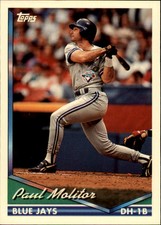 1994 Topps Toronto Blue Jays Baseball Card #540 Paul Molitor