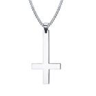 Stainless Steel Upside Down Cross Necklace  Inverted Cross Pendant With Chain